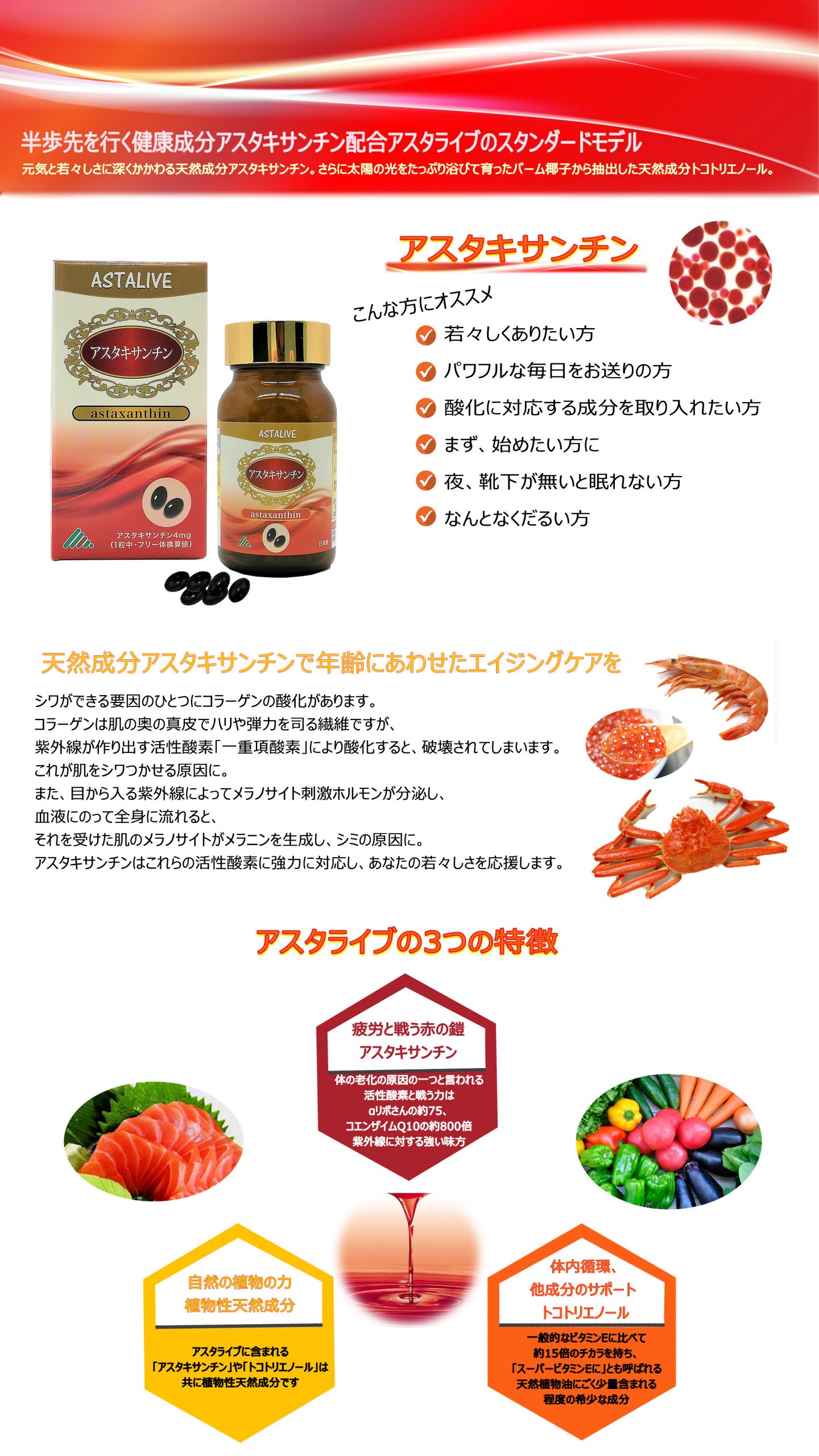 アスタキサンチン | ASTALIVE アスタライブ